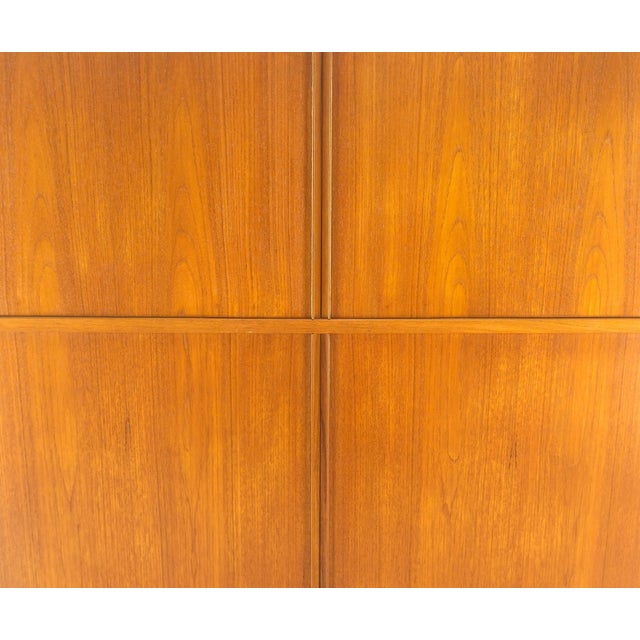 Danish Teak Tambour Doors 9 Drawers Dresser High Boy Chest Credenza Cabinet MINT For Sale - Image 11 of 12