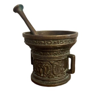 Antique Bronze Pestle and Motar, 1860, Set of 2 For Sale