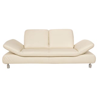 Rivoli Leather Two Seater Cream Sofa from Koinor For Sale