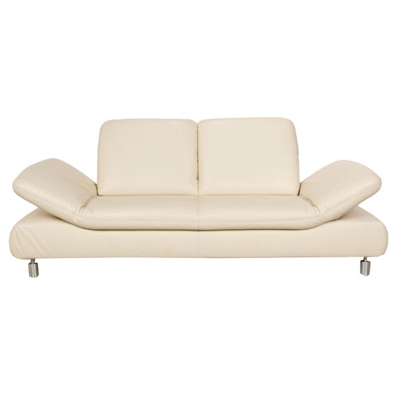 Rivoli Leather Two Seater Cream Sofa from Koinor For Sale