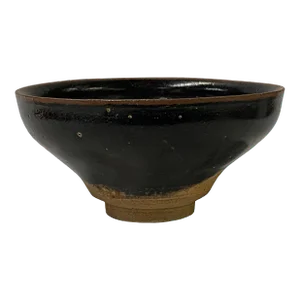 Chinese Jianye Clay Matte Bronze Black Glaze Decor Bowl Display Art