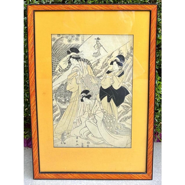 Early 19th Century Right Panel of Utagawa Kuninaga’s Woodblock Print Triptych For Sale - Image 13 of 18