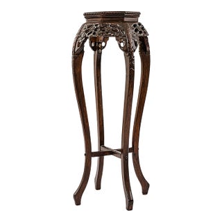 Late 20th Century Vintage Ming Dynasty Style Pedestal Plant Stand For Sale