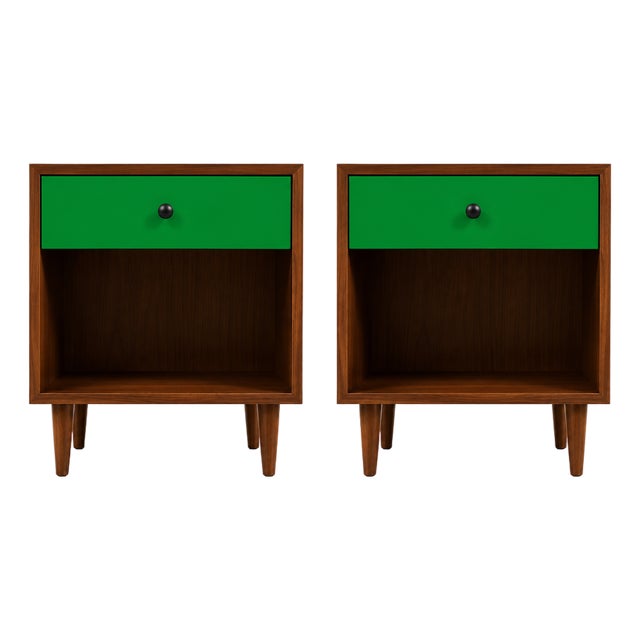 Mid Century Modern 2 Tone Nightstands in Manner of Glenn of California For Sale