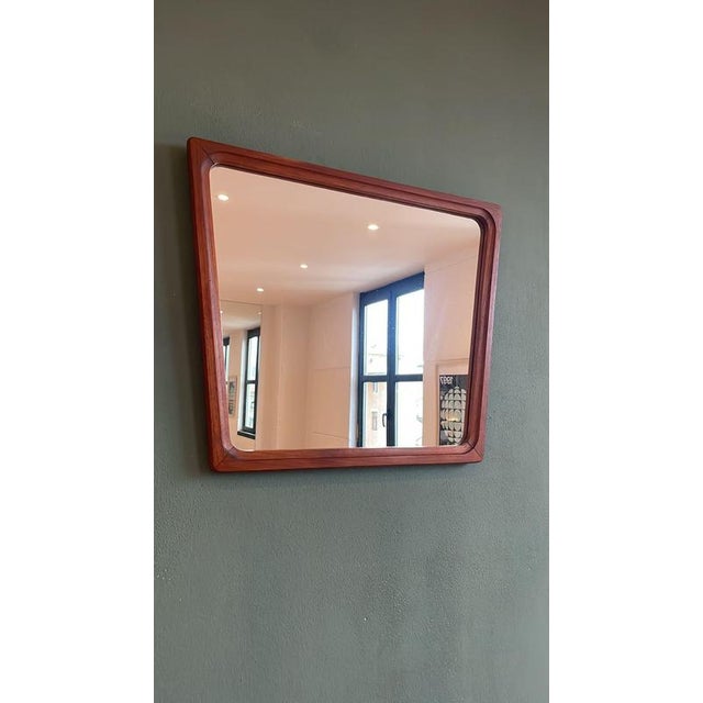 Mid-Century Modern Vintage Danish Teak Mirror, 1960s For Sale - Image 3 of 5