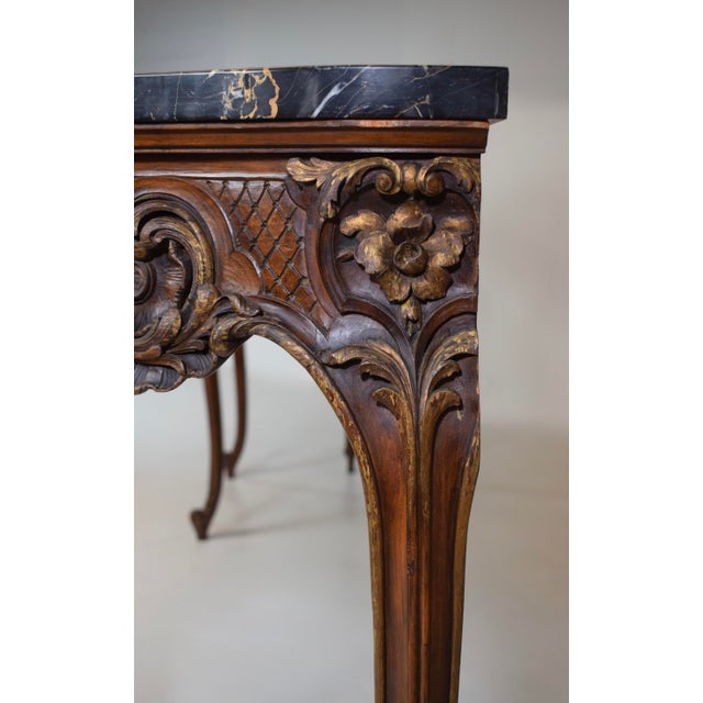 Monumental Louis XV Style Console Table, Portoro Marble Top, 1920s For Sale - Image 12 of 18
