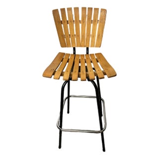 MCM Arthur Umanoff Style Swivel Barstool For Sale