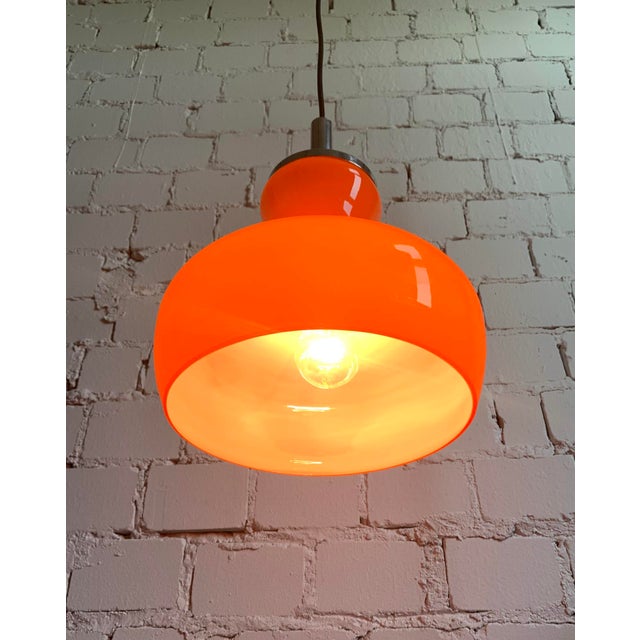 Vintage Orange Glass Pendant Lamp, Germany, 1970s For Sale - Image 10 of 17