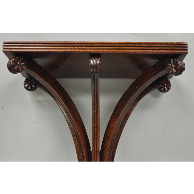 Late 20th Century Regency Style Mahogany Plume Prince of Wales Carved Wall Mount Bracket Shelf For Sale In Philadelphia - Image 6 of 13