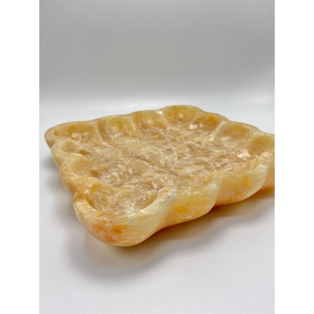 Vintage Marble Scalloped Edge Tray For Sale - Image 4 of 5