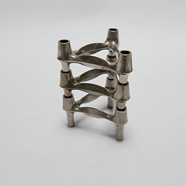 Modular Metal Candlesticks from Stoff Nagel, 1970s, Set of 3 For Sale - Image 4 of 6