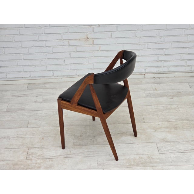 Danish Model 31 Armchairs in Leather and Teak by Kai Kristensen, 1960s, Set of 4 For Sale - Image 15 of 18