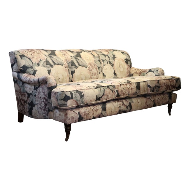 Vintage Three-Seater Sofa in Floral Velvet, 2010s For Sale