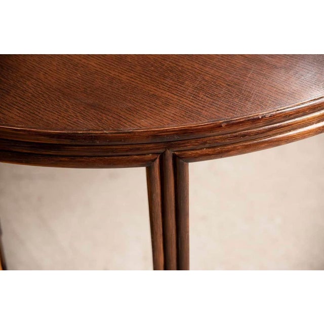 Wood Extendable Round Table and Rattan Chairs from Mc Guire, 1970s, Set of 5 For Sale - Image 9 of 18