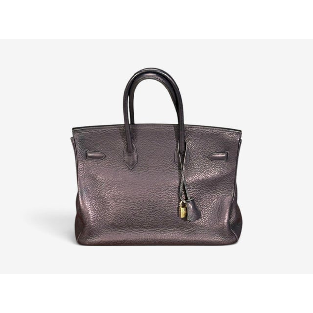 Hermès, Birkin Retourne 35, Taurillon Clemence Leather, Gold Hardware, France, 2003 For Sale - Image 15 of 16