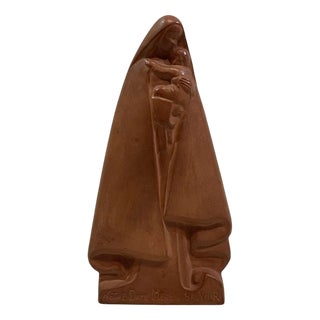 20th Century Terracotta Notre Dame du Sauveur Virgin and Child from Rey For Sale
