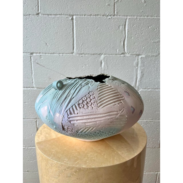 Contemporary Large Signed Markiewicz Studio Pottery Sculptural Vessel, 15 Inches Wide For Sale - Image 3 of 8