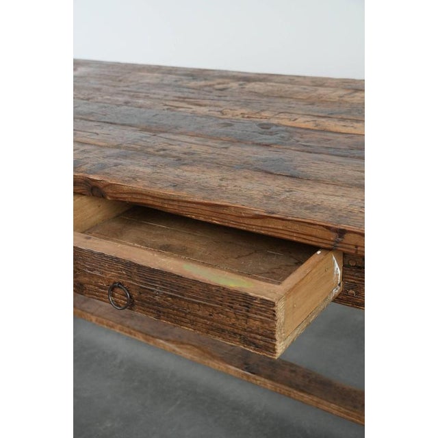 Large Antique Farm Dining Table in Pine For Sale - Image 10 of 18