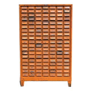 Vintage Addressograph Industrial Steel Metal 133 Drawer Parts & File Cabinet For Sale