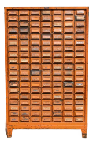 Vintage Addressograph Industrial Steel Metal 133 Drawer Parts & File Cabinet