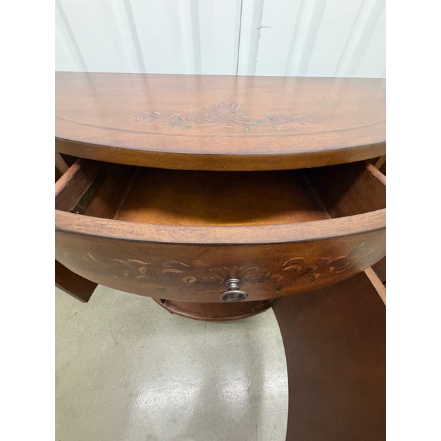 Ethan Allen Demi Lune Console Cabinet Nightstand For Sale - Image 10 of 12