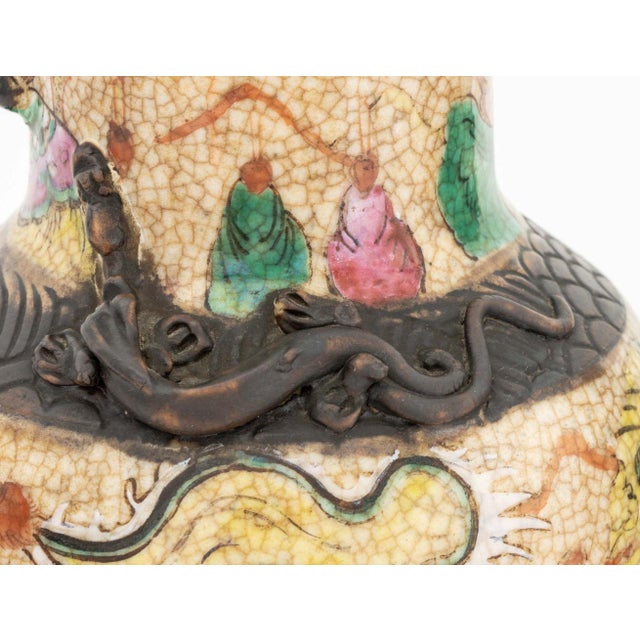 Early 20th Century Chinese Nankin Porcelain Vases, Pair For Sale - Image 5 of 12