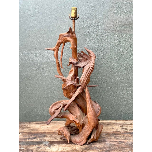 Mid 20th Century Vintage Mid-Century Modern Driftwood Lamp For Sale - Image 5 of 12