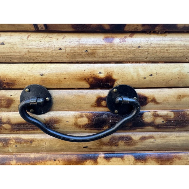 Burnt Umber 1970s Pair of Vintage Burnt Bamboo Night Stands For Sale - Image 8 of 11