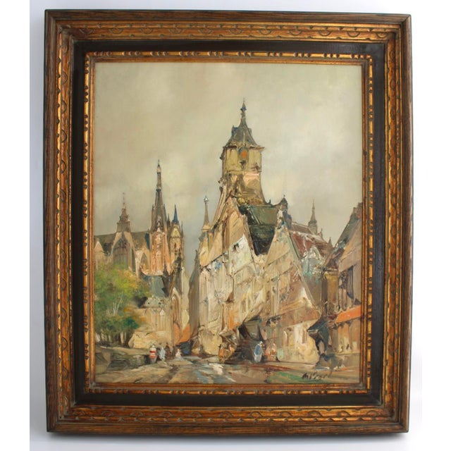 Impressionist Dutch Painting Original Oil on Canvas by Leendert De Vogel, Signed, Mid Century For Sale - Image 3 of 10