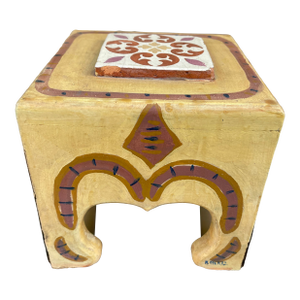 New Mexico Folk Art Wood Handpainted Pedestal