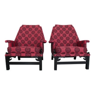 Vintage Harris of California James Mont Style Club Chairs (Set of 2) For Sale