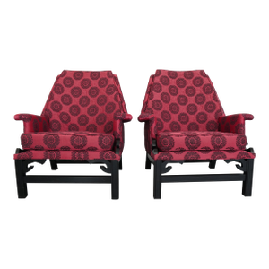 Vintage Harris of California James Mont Style Club Chairs (Set of 2)