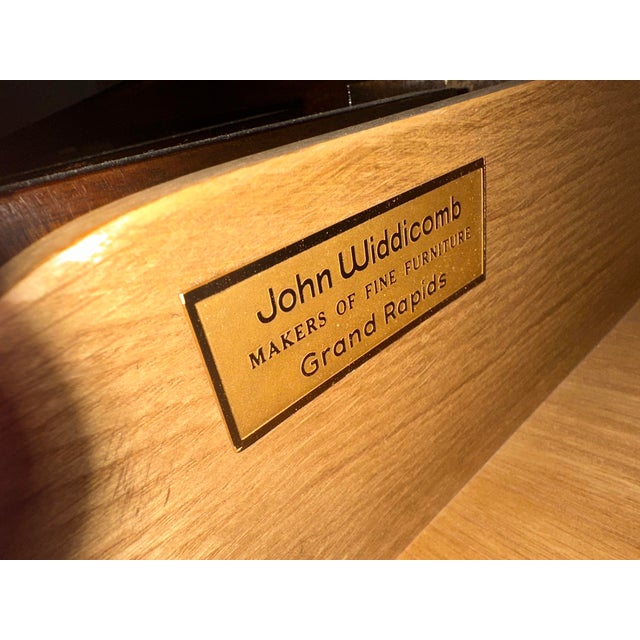 John Widdicomb Mid 20th Century John Widdicomb Acid-Washed Bronze Four-Door Credenza With Brass Base For Sale - Image 4 of 17