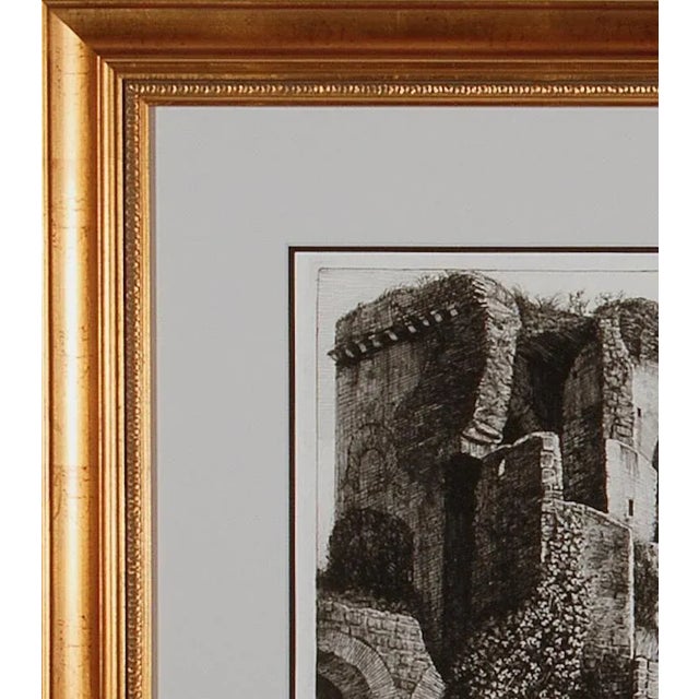 Early 19th Century Ruins of the Roman Baths of Belisarius: A 19th C. Etching by Luigi Rossini , 1822 For Sale - Image 5 of 5