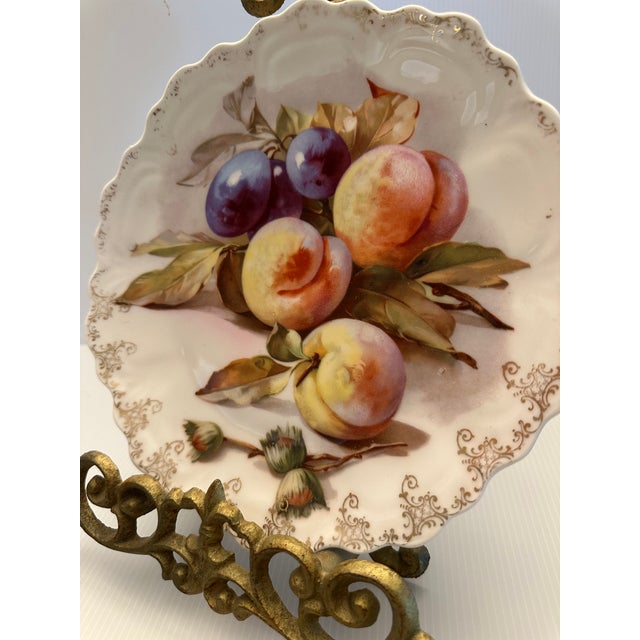 Shabby Chic Antique 1880-1918 Zeh, Scherzer & Co. Bavaria Germany Decorative Plate, "Punch" Pattern For Sale - Image 3 of 11