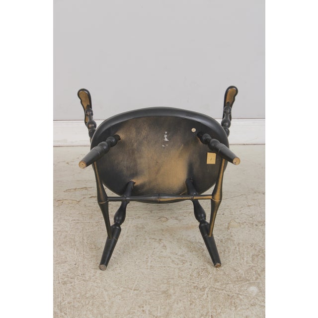 Set of 4 Black Windsor Style Dining Room Chairs For Sale - Image 18 of 18