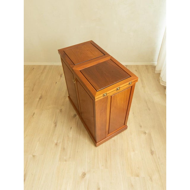 Rare Captain's Bar in Scandinavian design from the 1960s. High-quality, fold-out teak cabinet with two fold-out work...