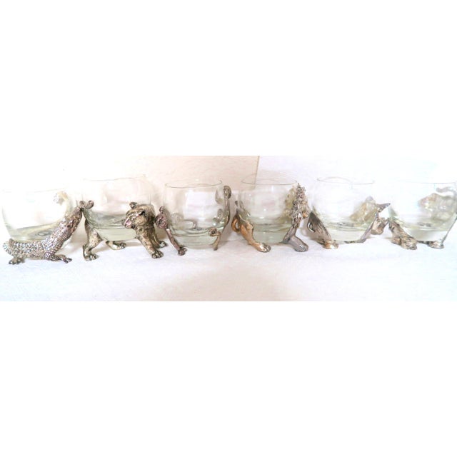 Late 20th Century Arthur Court Safari Series With Feet Double Old Fashioned Glasses - 6 pcs For Sale - Image 10 of 12