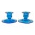 1940s Art Deco Boho Chic Hollywood Regency Depression Era Pressed Glass Candle Holders - A Pair For Sale