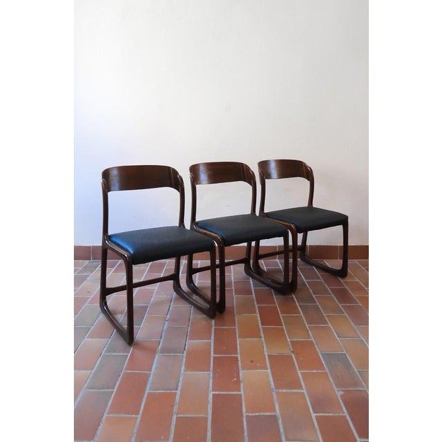 Bémol Sledge Chairs attributed to Baumann, France, 1960s, Set of 3 For Sale - Image 12 of 12