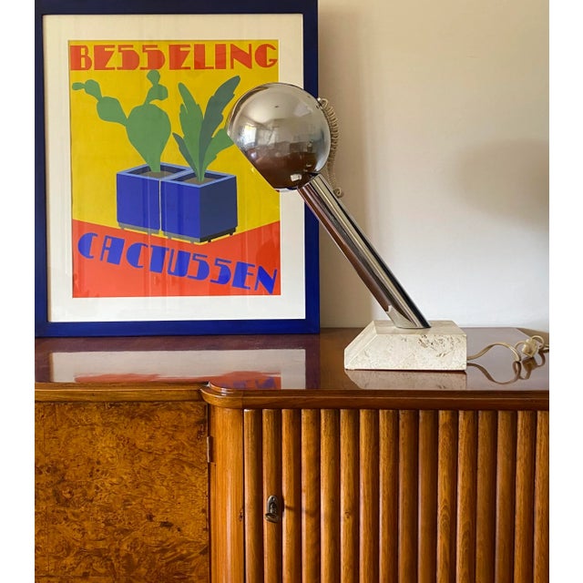 Brutalist Travertine Table Lamp, Italy 1970s For Sale - Image 4 of 9