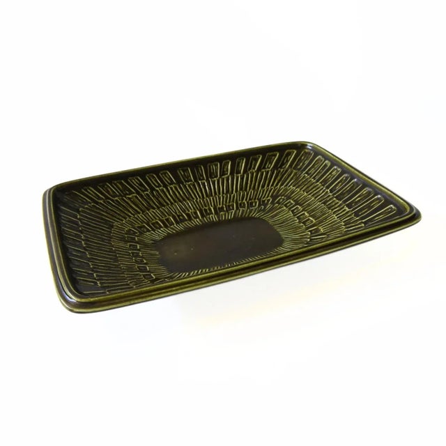 Retro Green serving plate/bowl designed by Berit Ternell for UPSALA EKEBY Sweden