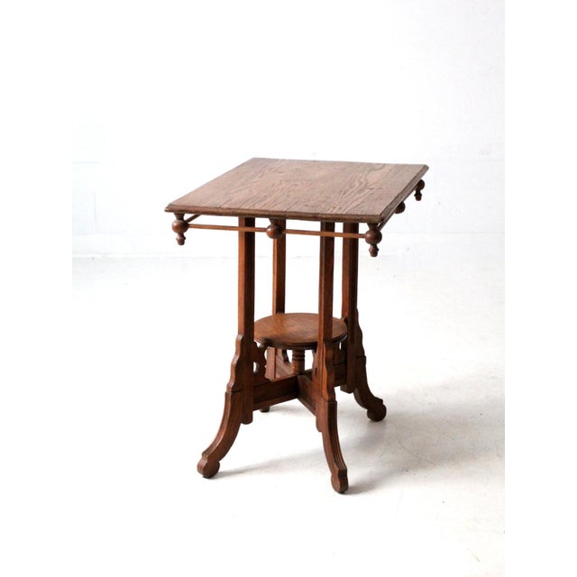 Wood Antique Victorian Eastlake Side Table For Sale - Image 7 of 12