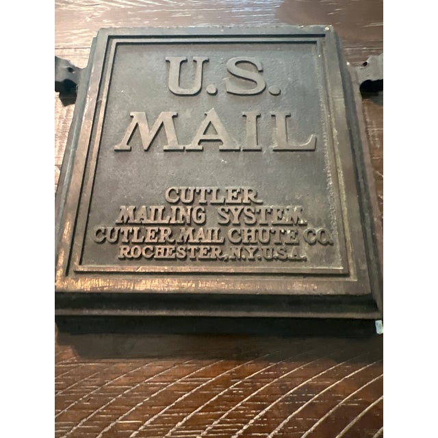 Heavy brass Cutler US Mail chute slot .