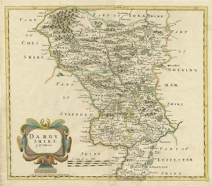 Antique County Map of Derbyshire