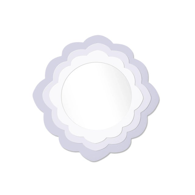 Contemporary Fleur Home x Chairish Audobon Magnolia Circle Mirror in Spring Iris, 24x24 For Sale - Image 3 of 3