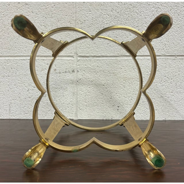 Vintage Bubbled Glass Fruit Bowl With Brass Stand For Sale - Image 11 of 12