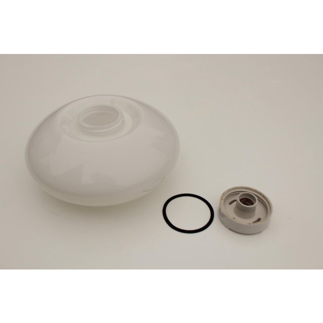 Wilhelm Wagenfeld White Opal Glass Recessed Ceiling Light by Wilhelm Wagenfeld for Lindner, 1960s For Sale - Image 4 of 15