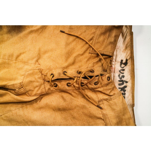 Textile Amazing Game Played Antique Canvas Youth Football Pants Sports Team Memorabilia Man Cave Decor For Sale - Image 7 of 14