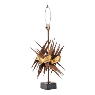 1970s Large Brutalist Tom Greene Metal Lamp For Sale